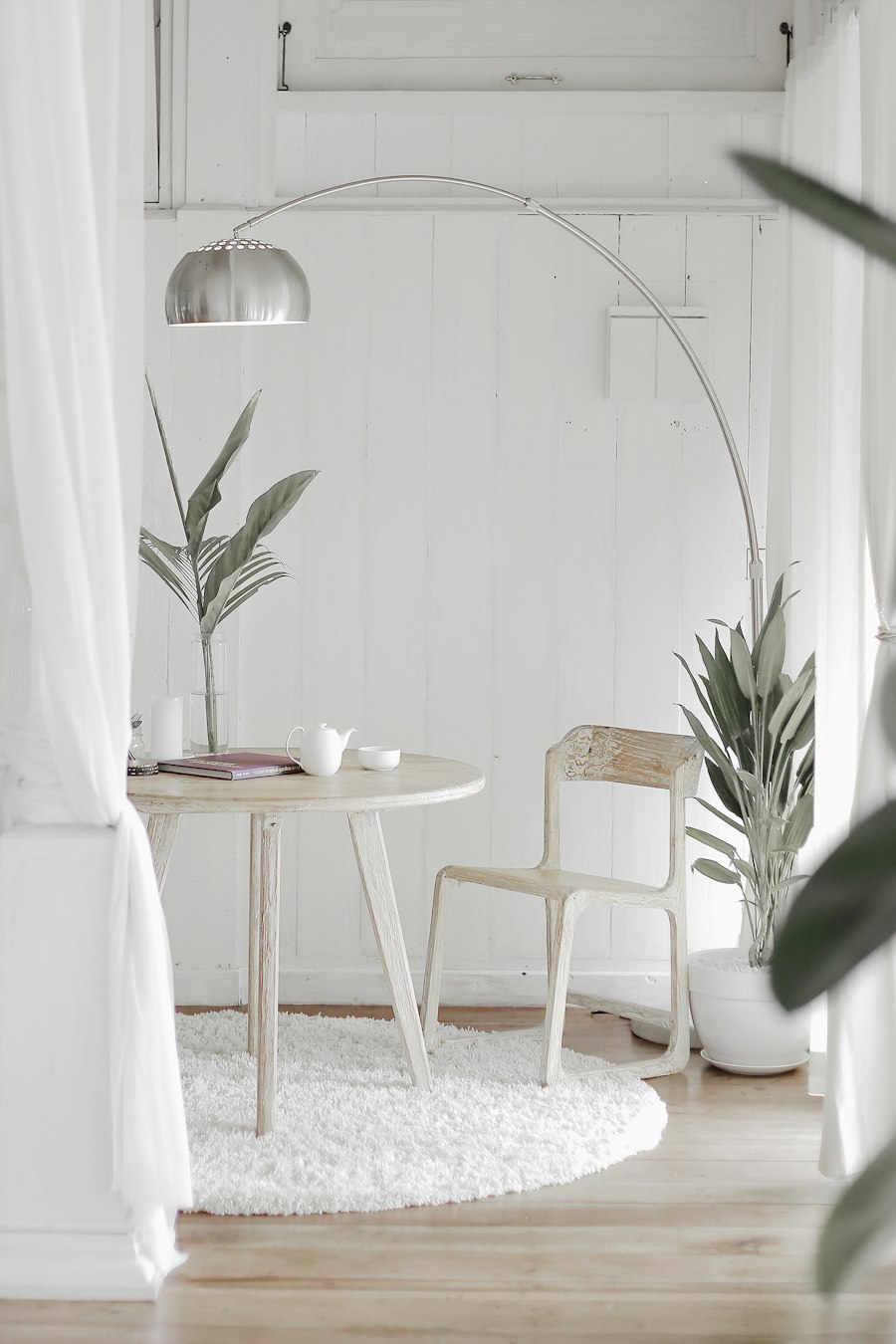Atelier table with ceramics